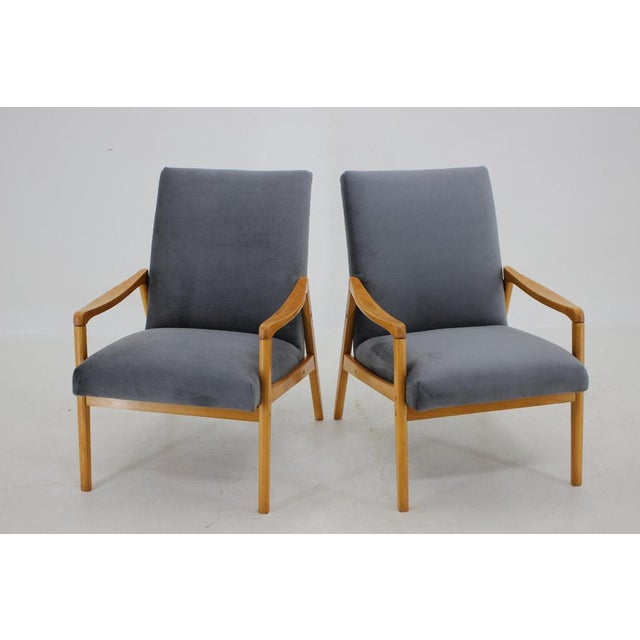 Set of Beech Armchairs, Former Czechoslovakia, 1970s For Sale - Image 6 of 18
