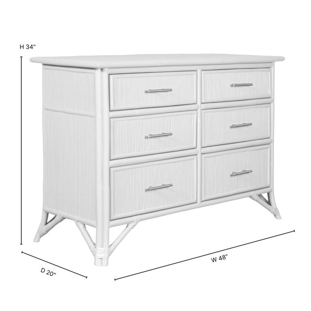 Coastal Aruba Six-Drawer Dresser - Natural For Sale - Image 3 of 9