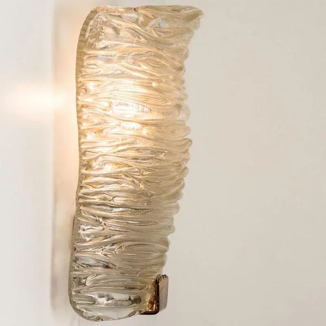 Glass and Brass Wall Light attributed to J. T. Kalmar, 1960s For Sale - Image 13 of 18