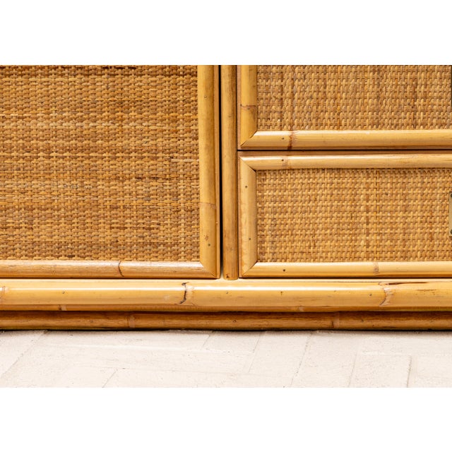1970s Dal Vera Cane & Bamboo Chest For Sale - Image 12 of 16