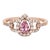 Pink Imperial Topaz Ring W Earth Mined Diamonds in Solid 14k Rose Gold Size 6.75 For Sale
