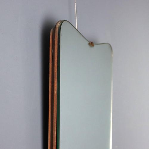 Vintage Mirror with Brass Details, 1960s For Sale - Image 9 of 12
