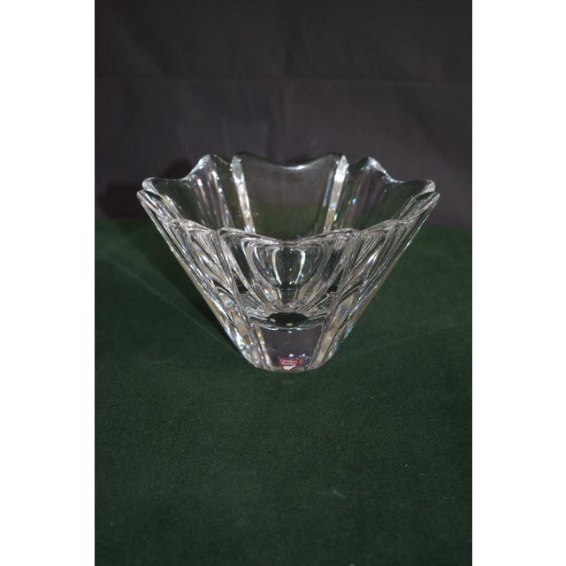 Orrefors Crystal Bowl Lars Hellsten Orion Heavy Sticker Signed For Sale - Image 11 of 15
