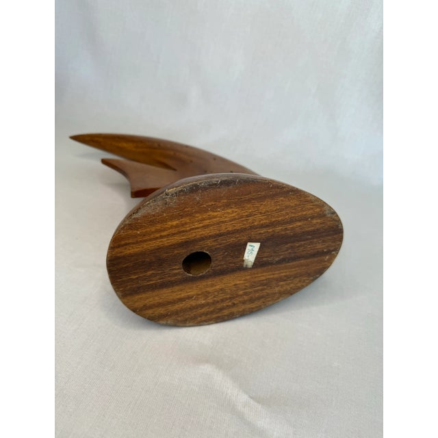 Mid Century Nautical Angelfish Solid Wood Tabletop Sculpture For Sale - Image 9 of 9
