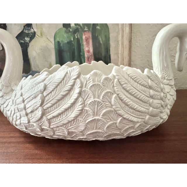 20th Century Italian Ceramic Swan Centerpiece or Planter For Sale - Image 6 of 9