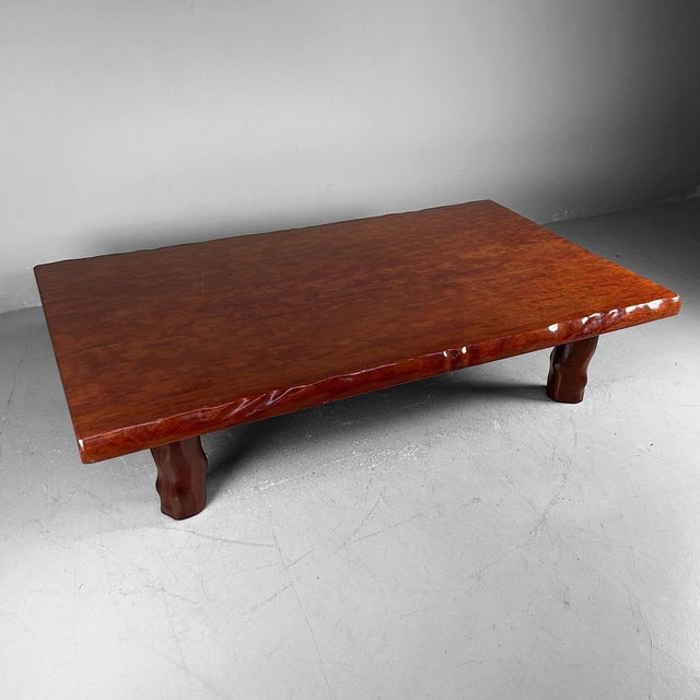 Large Minimalist Wooden Low Table, Japan, 1960s For Sale - Image 12 of 15
