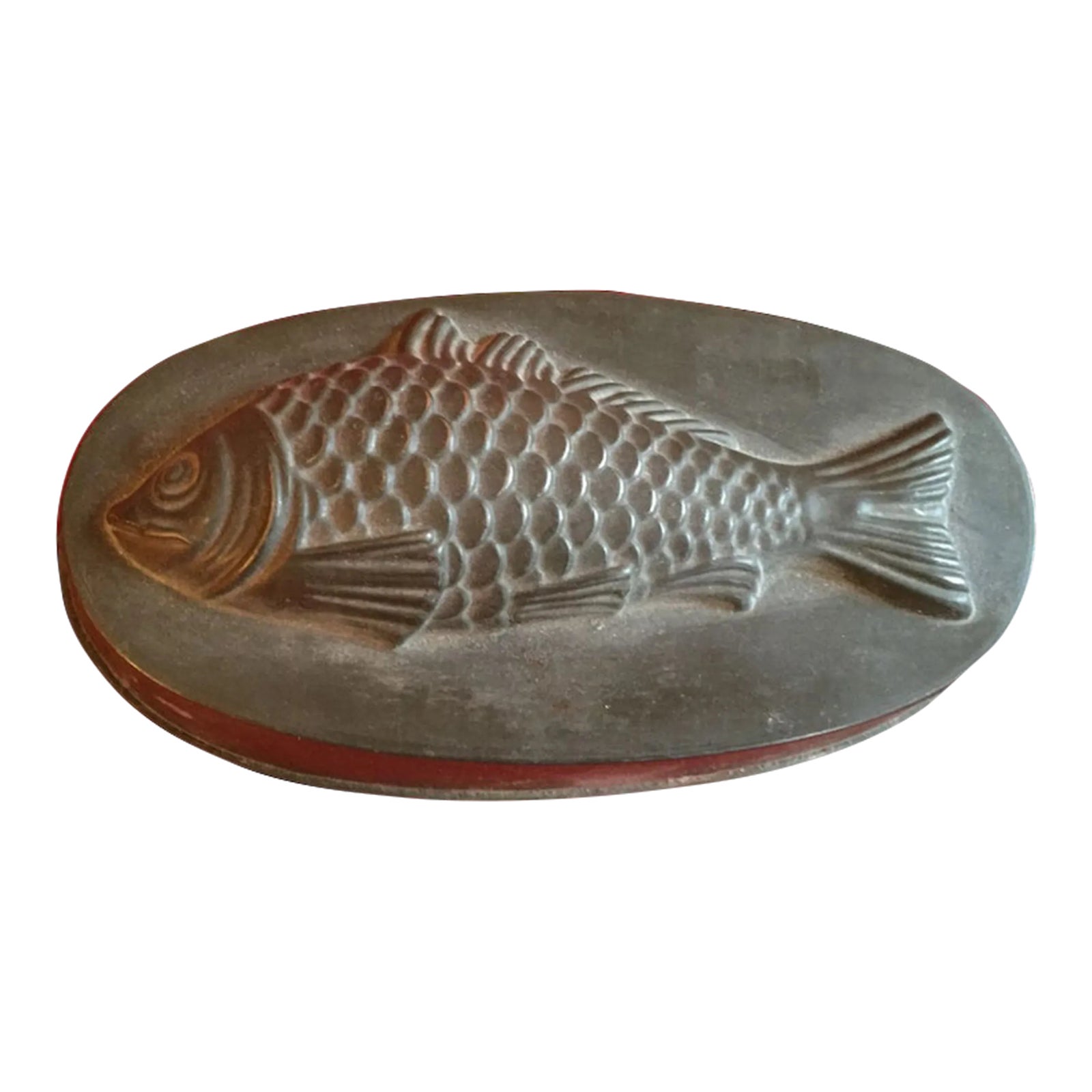 Antique 19th Century Zinc Tin Oval Kitchen Mold for Fish Aspic, Jelly ...