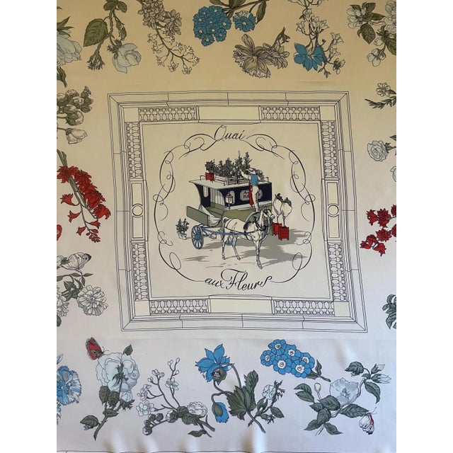 Hermès Hermès Scarf “Quai Aux Fleurs” 2, 1952 For Sale - Image 4 of 10