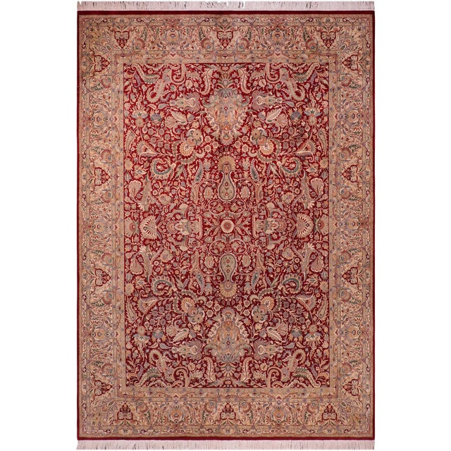 Shabby Chic Aness Pak-Persian Red/Tan Wool Rug - 9'1'' X 12'7'' For Sale - Image 9 of 9