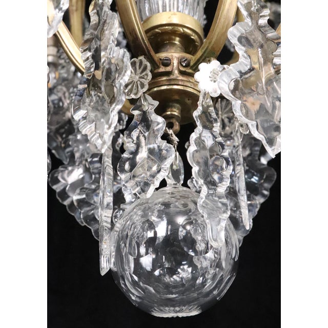 Antique Louis XV Crystal & Brass Chandelier For Sale - Image 11 of 12