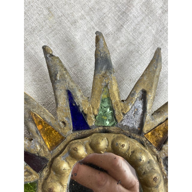 Sunburst Mirror in Lead in the style of Line Vautrin, 1960s For Sale - Image 12 of 17