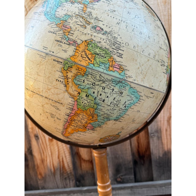 Replogle Globes Vintage Replogle World Globe On Stand For Sale - Image 4 of 11