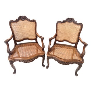 Regency Style Armchairs in Natural Wood, 1800s, Set of 2 For Sale