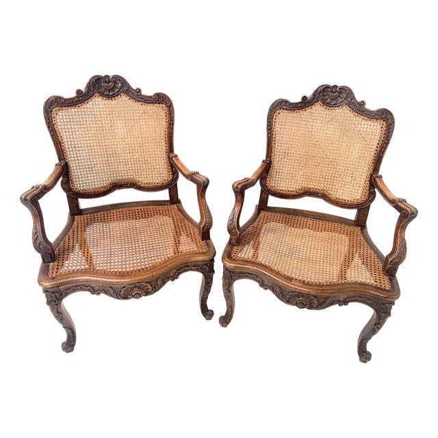 Regency Style Armchairs in Natural Wood, 1800s, Set of 2 For Sale