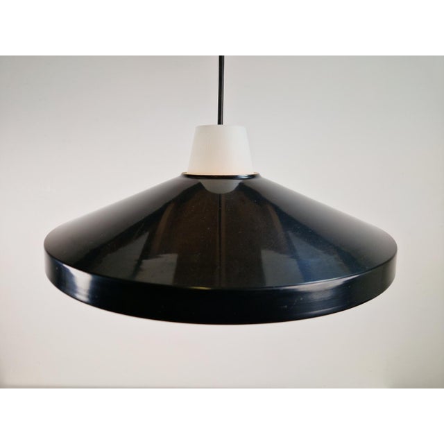 Black Opaline Glass Pendant Lamp attributed to Louis Kalff for Philips, 1960s For Sale - Image 8 of 12