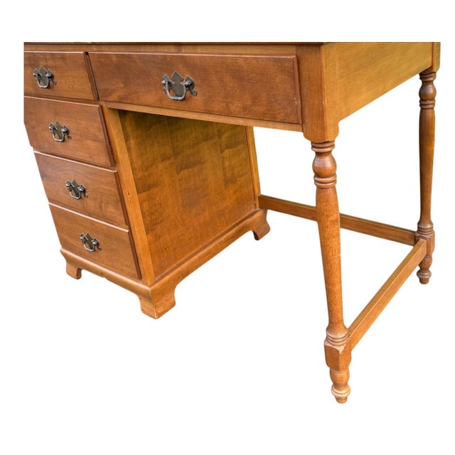 Ethan Allen Ethan Allen Early American Traditional Maple and Birch Writing Desk For Sale - Image 4 of 7