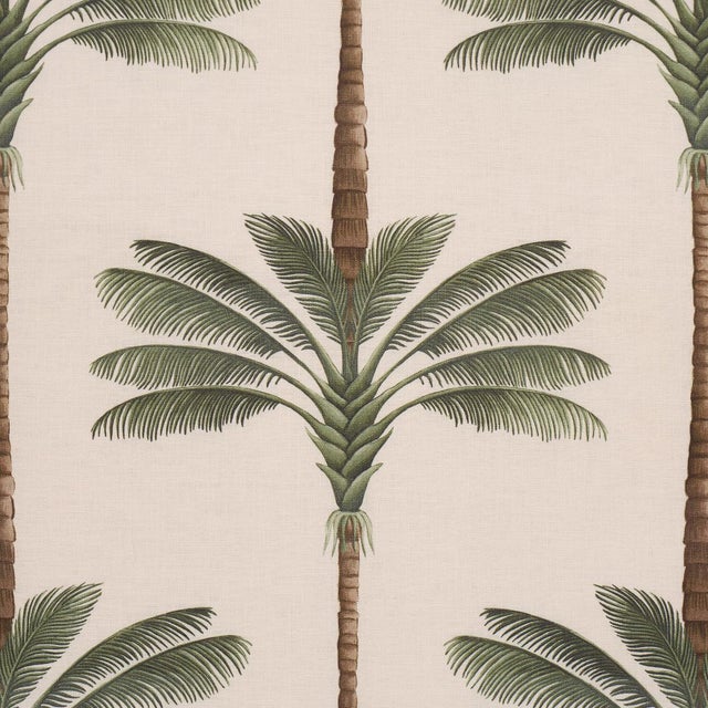 Traditional Schumacher A Palm Is A Palm Print Fabric In Daylight Evergreen For Sale - Image 3 of 5