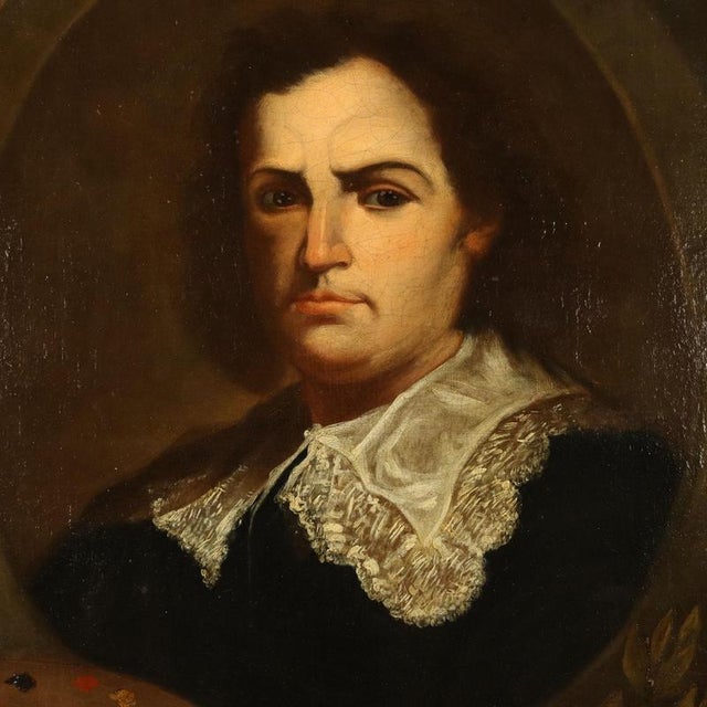 Portrait of a Painter, Oil on Canvas For Sale - Image 4 of 11