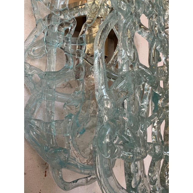 Murano Glass Spun Sugar Wall Sconces from Mazzega, Italy, 1970s, Set of 2 For Sale - Image 3 of 12