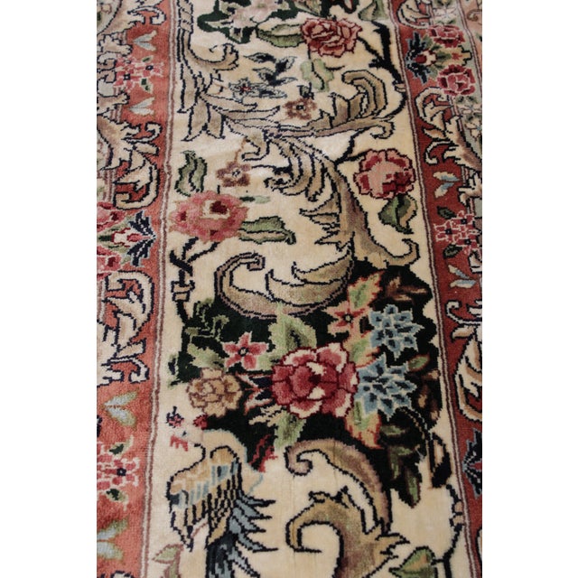 Fine Quality Silk Green & Multicolor Approx. 14 X 10 Rug For Sale - Image 13 of 16