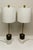 Contemporary Black & White Stone Table Lamps With Brass Finish Fittings a Pair For Sale - Image 4 of 8