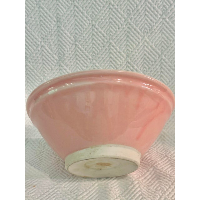 Mid 20th Century Vintage Japanese Pink Glazed Earthenware Bowl With Textured Suribachi Interior For Sale - Image 5 of 12