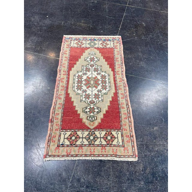 Turkish Mini Rug Oriental Hand Knotted Vintage Rug 1'8" x 3'3" #17084 Explore a curated collection of hallway runners,...