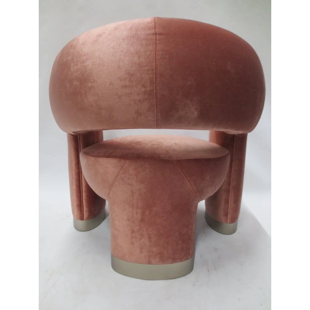 Via Del Corso Chair in Pink Velvet by Man of Parts For Sale - Image 4 of 9