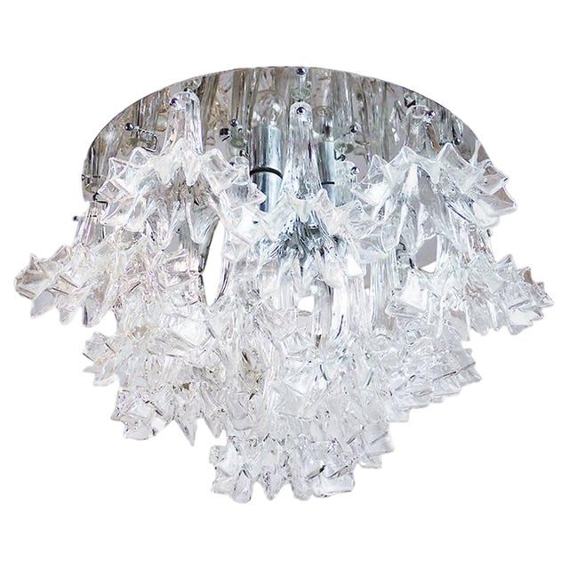 Large Arethusa Flush Mount in Murano Glass from Barovier & Toso, 1960s For Sale