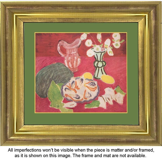 1946 After Matisse "Christmas Roses and Oysters", Aged First Edition Period Offset Lithograph For Sale - Image 9 of 11