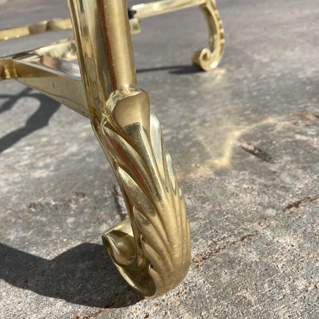 Scalloped Brass & Glass Coffee Table Manner of Labarge Italy For Sale In Denver - Image 6 of 13