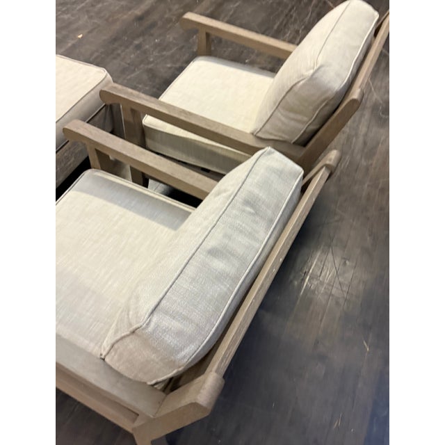 Restoration Hardware Outdoor Leagrave Lounge Chairs + Ottoman, Set of Three For Sale - Image 11 of 12
