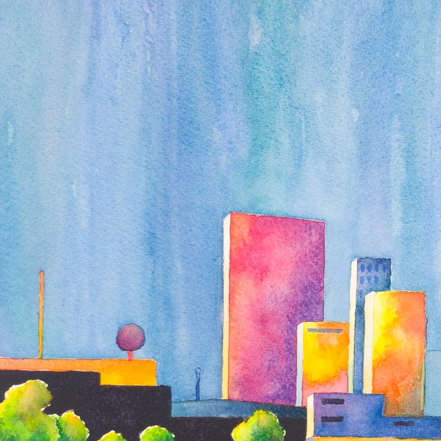 Modern City Skyline - Tomoko Parry, C. 1990s For Sale - Image 3 of 10