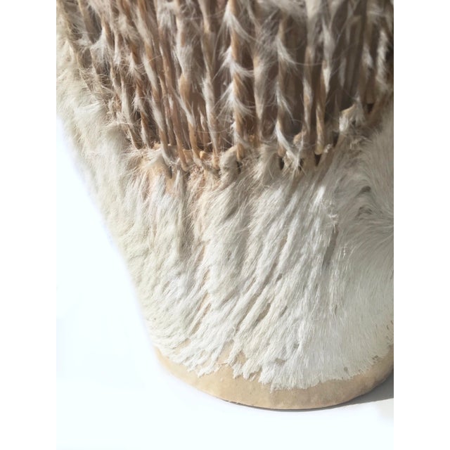 Cream Original Vintage African Giselle Hide Drum Table For Sale - Image 8 of 9