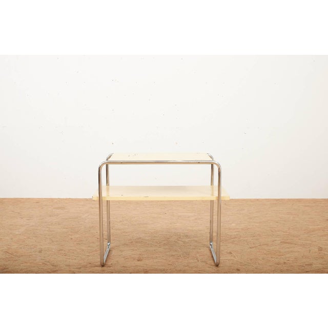 Model B12 Console Table in Chrome-Plated Tubular Steel and Beige Lacquered Plywood by Marcel Breuer for Thonet, 1928 For Sale - Image 14 of 14