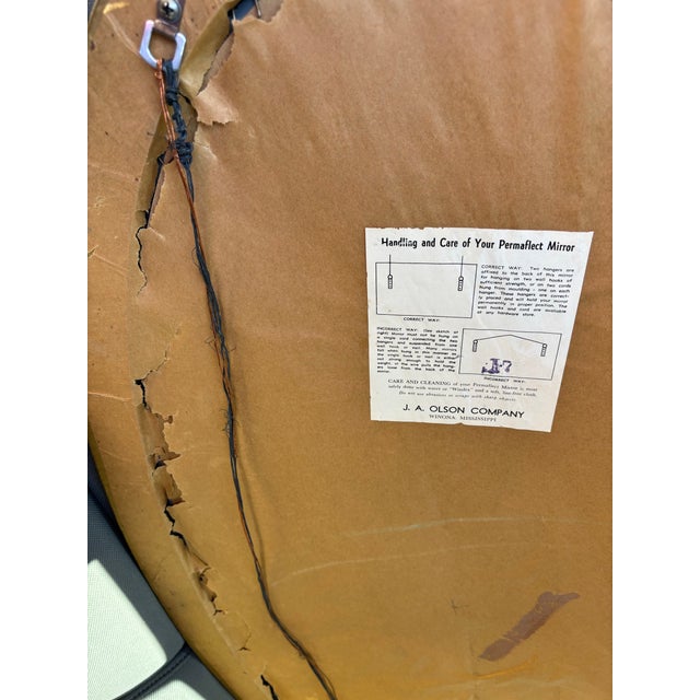 1950s Vintage j.a. Olson Gold Gilt Wall Mirror (40w X 22h) - Hollywood Regency" For Sale - Image 5 of 6