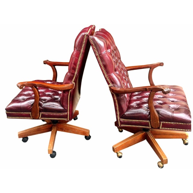 Animal Skin 1990s 4 Hancock & Moore Tufted Executive Chairs For Sale - Image 7 of 12