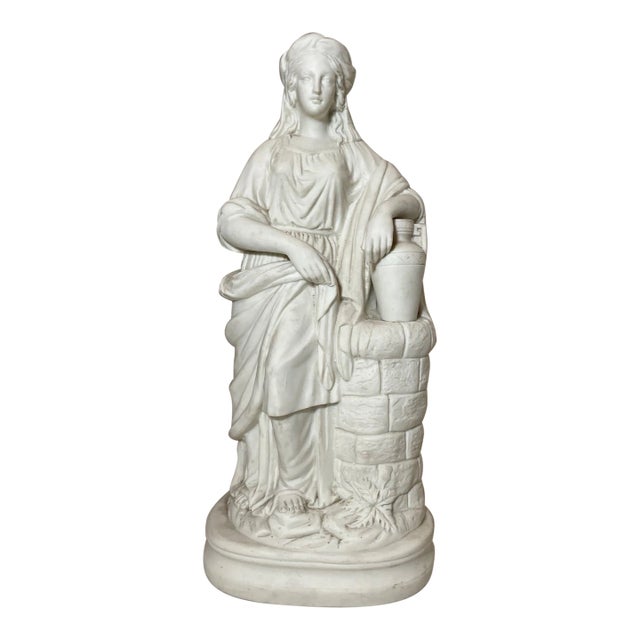 Tall Antique 19th Century Parian Porcelain Lady European Figural Statue Figure For Sale