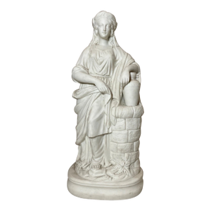 Tall Antique 19th Century Parian Porcelain Lady European Figural Statue Figure