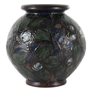 Large Early 20th Century Ball Shaped Floor Vase from Herman A. Kähler, Denmark For Sale