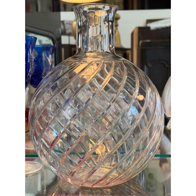 Baccarat French Crystal 10" Flower Vase in the Cyclades Pattern.