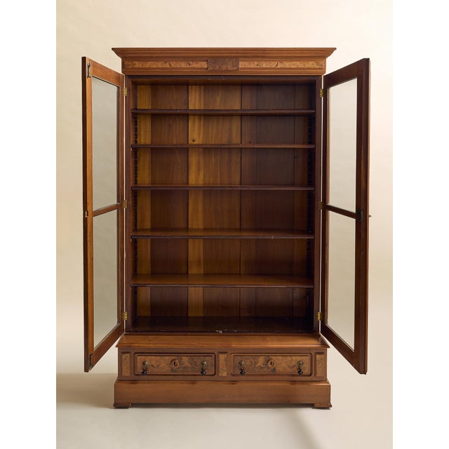 Traditional The Vintage 1880s Walnut Renaissance Revival Bookcase Cabinet For Sale - Image 3 of 17
