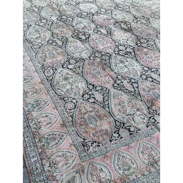 Large Vintage Silk Kashmir Rug, 1980s For Sale - Image 3 of 18