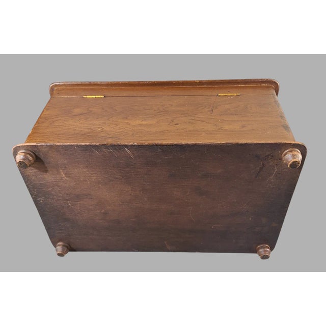 Antique Victorian Walnut Burl Wood Storage Box Removable Compartment Tray For Sale - Image 10 of 12