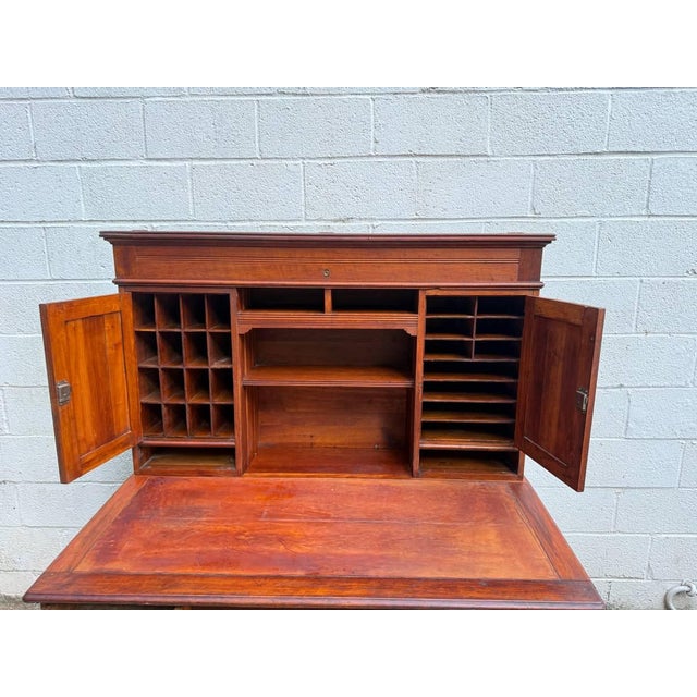 Antique Victorian Art. & Craft Style Writing Table Executive Desk With Hutch For Sale - Image 13 of 18