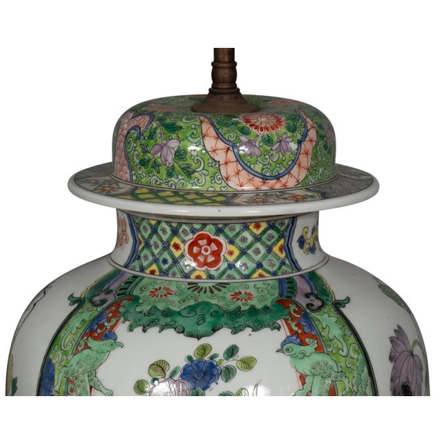 Chinese Samson Porcelain Ginger Jar Table Lamps in the Chinese Export Style - A Pair For Sale - Image 3 of 13
