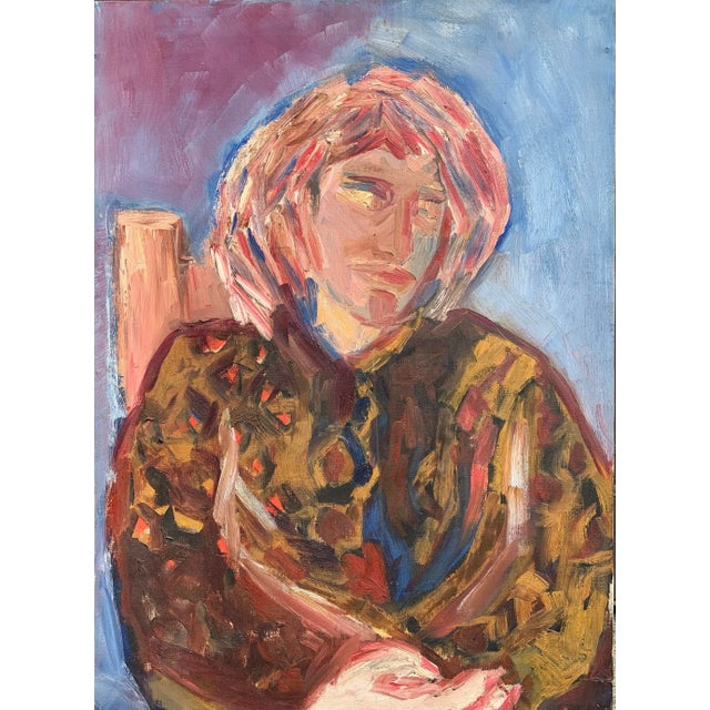 Abstract, vintage, 1950’s, oil painting on canvas, portrait of a woman. From a Philadelphia Pa. estate. Great condition,...