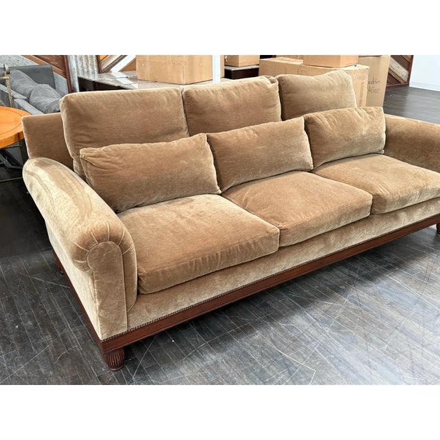 Traditional Ebanista Carmona Sofa, Brown Mohair For Sale - Image 3 of 16