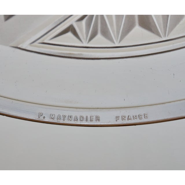 Silver French Art Deco Pendant Light by Pierre Maynadier 1930 France For Sale - Image 8 of 8
