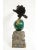 Traditional 1889 Patriotic French Patinated Bronze Eagle and Malachite Clock on Granite Base For Sale - Image 3 of 12